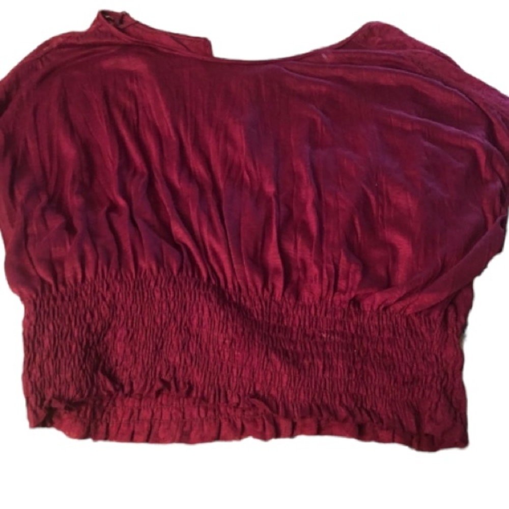 Free People size medium dark pink top with open back runs large NWT - Picture 2 of 12